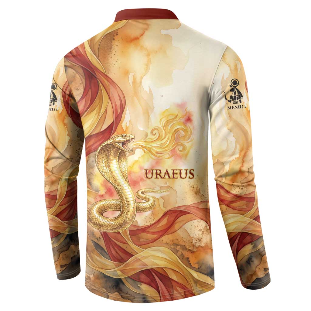 Menhit Button Sweatshirt Lioness Warrior Goddess Uraeus Serpent Fire and Feathers Ancient Egyptian