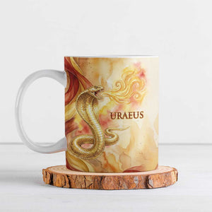 Menhit Ceramic Mug Lioness Warrior Goddess Uraeus Serpent Fire and Feathers Ancient Egyptian