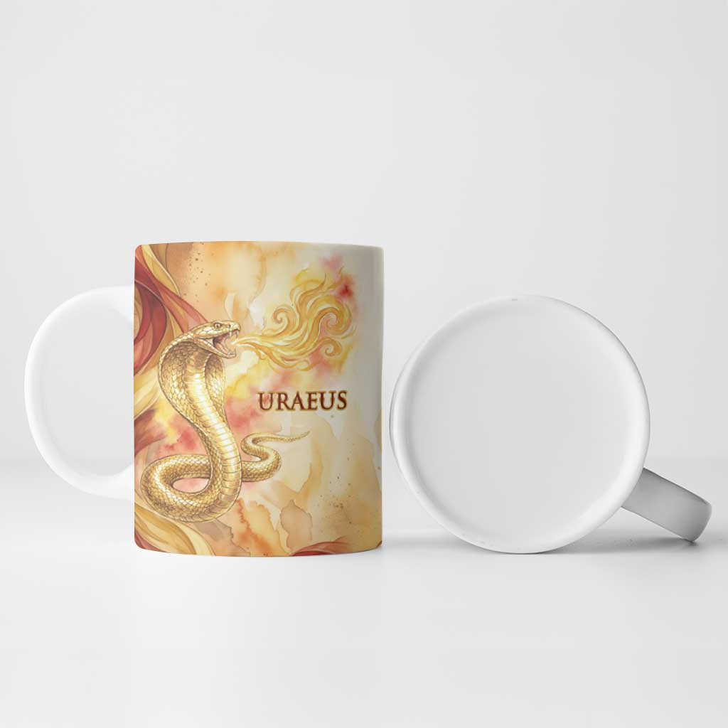 Menhit Ceramic Mug Lioness Warrior Goddess Uraeus Serpent Fire and Feathers Ancient Egyptian