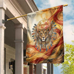 Menhit Garden Flag Lioness Warrior Goddess Uraeus Serpent Fire and Feathers Ancient Egyptian