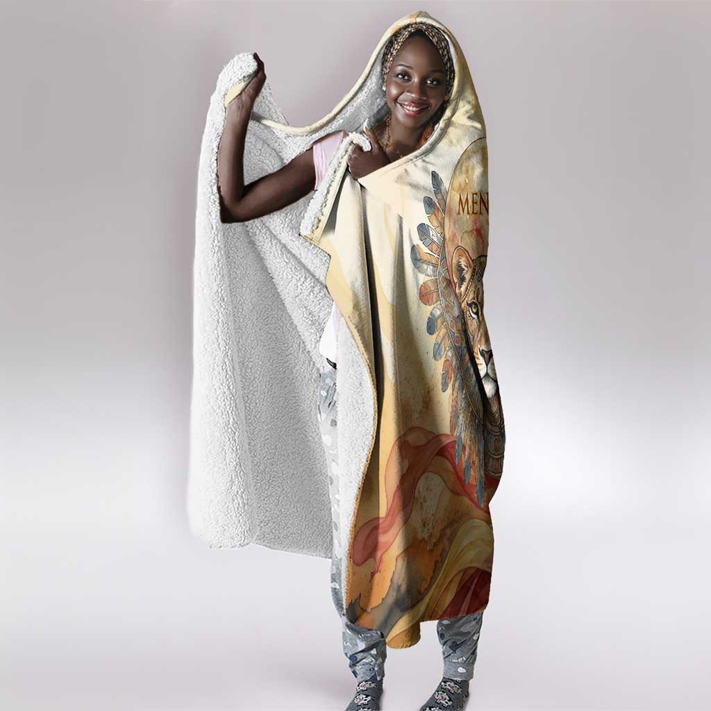 Menhit Hooded Blanket Lioness Warrior Goddess Uraeus Serpent Fire and Feathers Ancient Egyptian