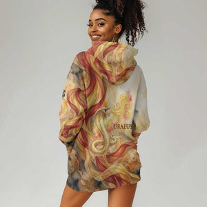 Menhit Hoodie Dress Lioness Warrior Goddess Uraeus Serpent Fire and Feathers Ancient Egyptian