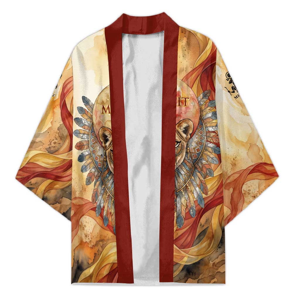 Menhit Kimono Lioness Warrior Goddess Uraeus Serpent Fire and Feathers Ancient Egyptian