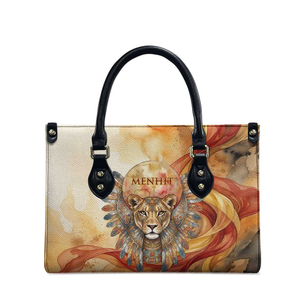 Menhit Leather Bag Lioness Warrior Goddess Uraeus Serpent Fire and Feathers Ancient Egyptian