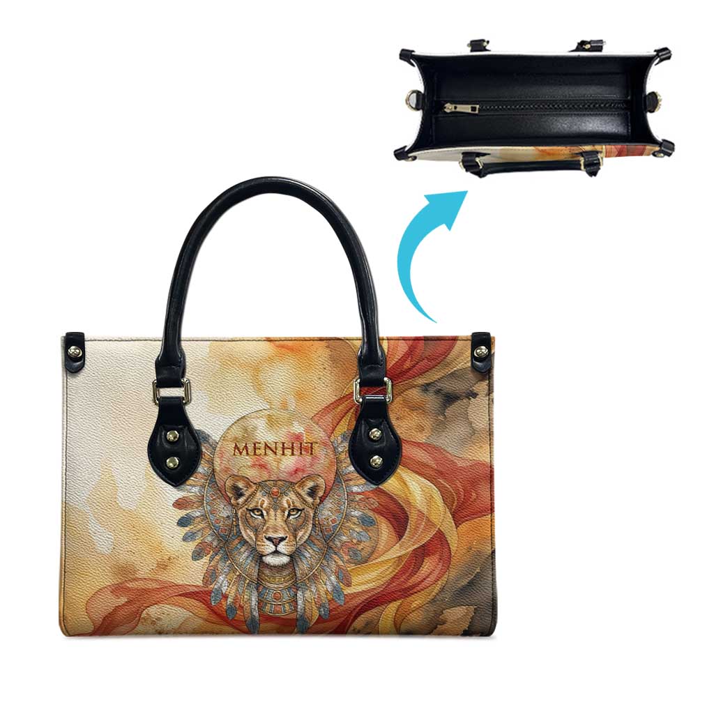 Menhit Leather Bag Lioness Warrior Goddess Uraeus Serpent Fire and Feathers Ancient Egyptian