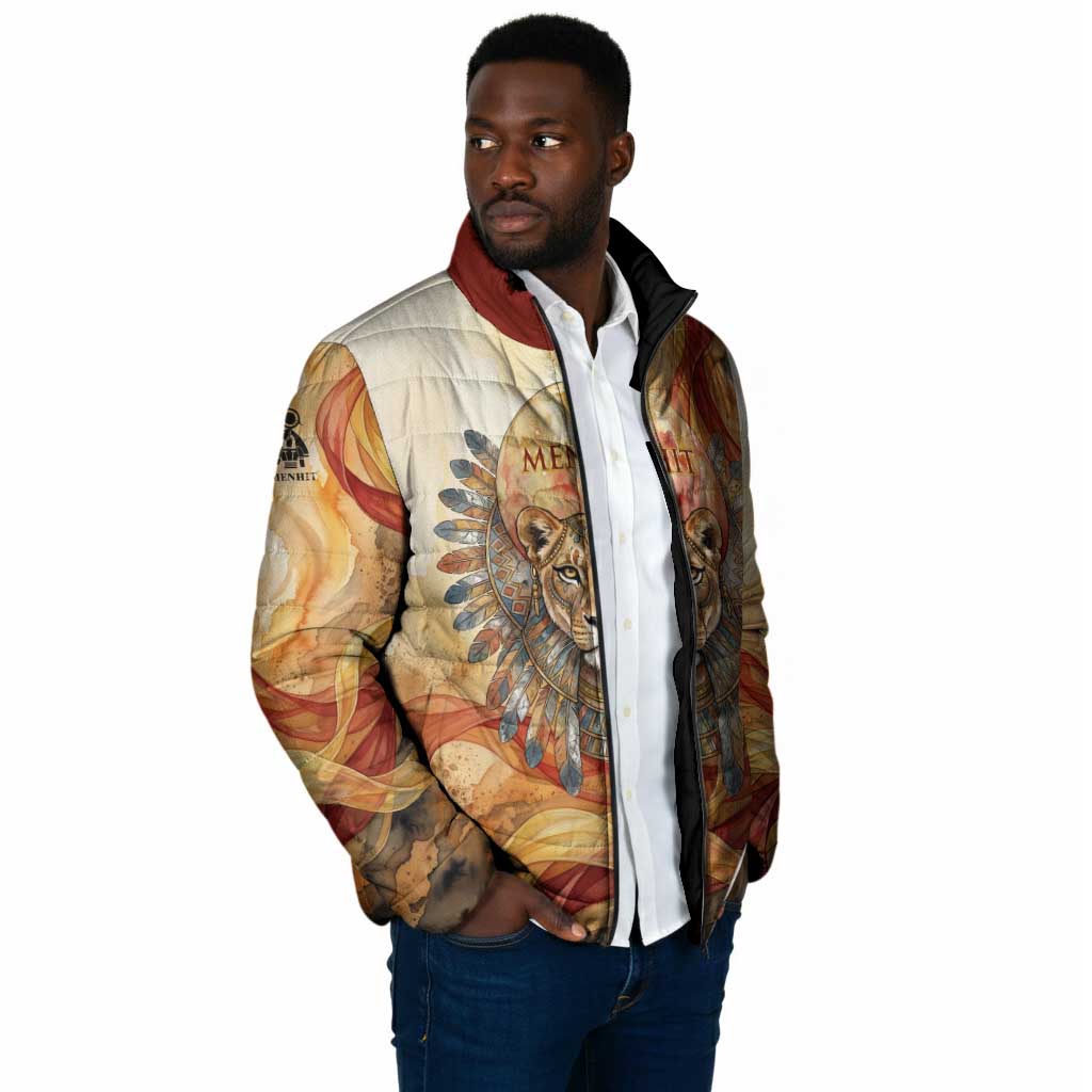 Menhit Padded Jacket Lioness Warrior Goddess Uraeus Serpent Fire and Feathers Ancient Egyptian