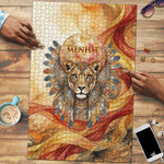 Menhit Puzzle Lioness Warrior Goddess Uraeus Serpent Fire and Feathers Ancient Egyptian