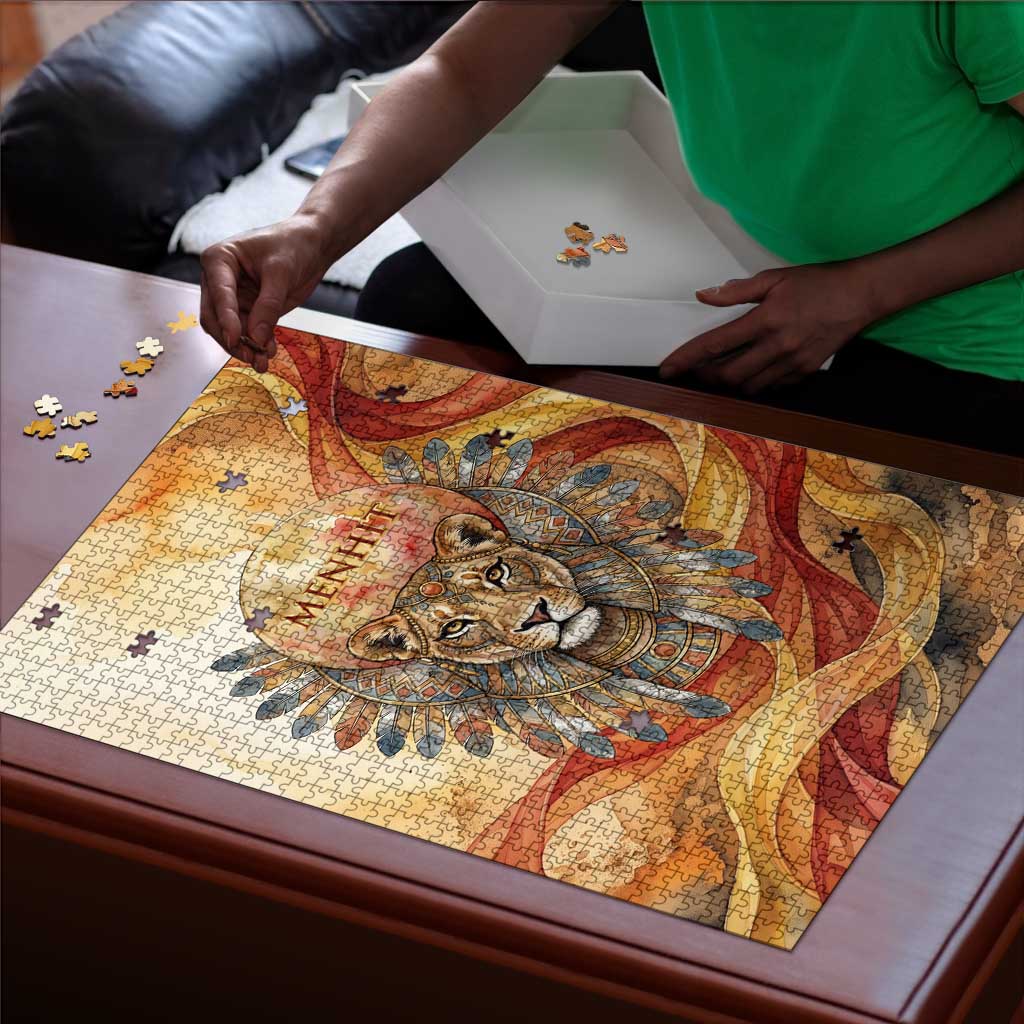 Menhit Puzzle Lioness Warrior Goddess Uraeus Serpent Fire and Feathers Ancient Egyptian