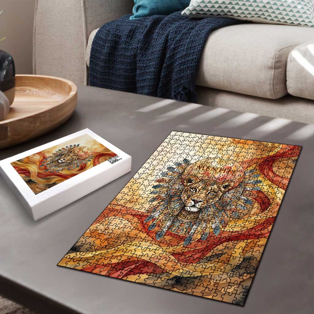 Menhit Puzzle Lioness Warrior Goddess Uraeus Serpent Fire and Feathers Ancient Egyptian
