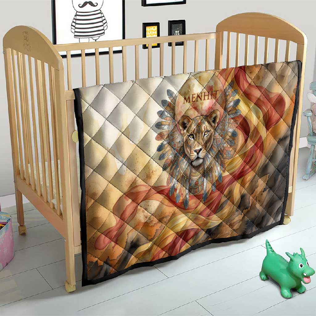 Menhit Quilt Lioness Warrior Goddess Uraeus Serpent Fire and Feathers Ancient Egyptian