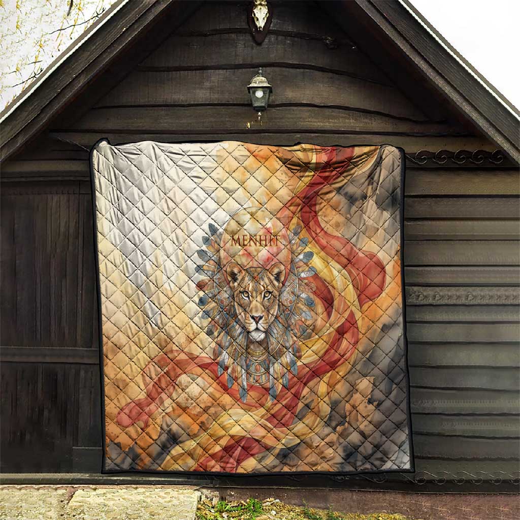 Menhit Quilt Lioness Warrior Goddess Uraeus Serpent Fire and Feathers Ancient Egyptian