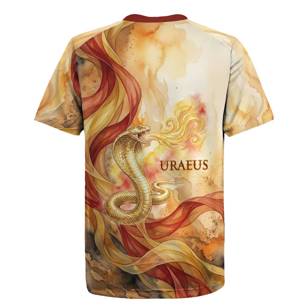 Menhit Rugby Jersey Lioness Warrior Goddess Uraeus Serpent Fire and Feathers Ancient Egyptian