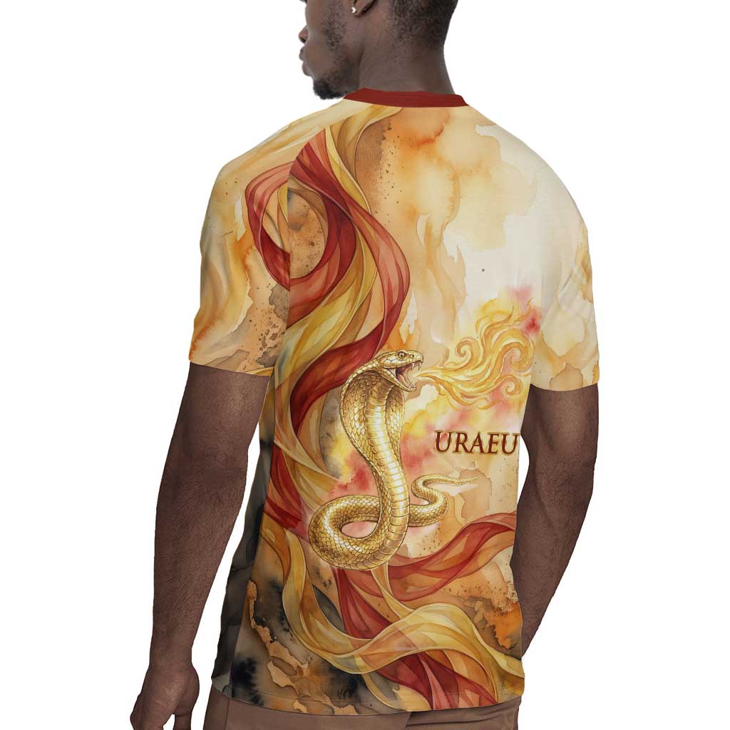 Menhit Rugby Jersey Lioness Warrior Goddess Uraeus Serpent Fire and Feathers Ancient Egyptian
