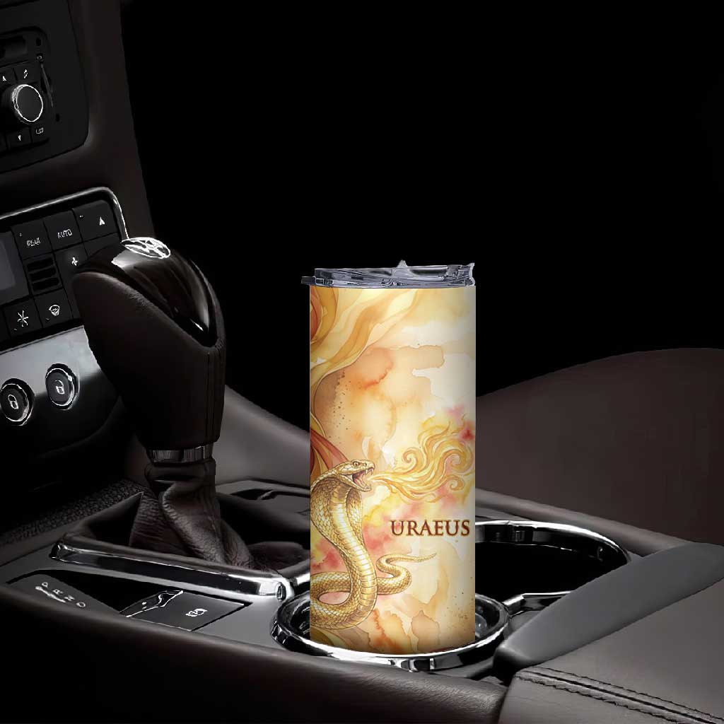 Menhit Skinny Tumbler Lioness Warrior Goddess Uraeus Serpent Fire and Feathers Ancient Egyptian