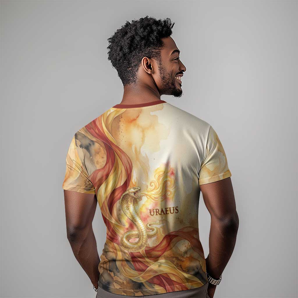 Menhit T shirt Lioness Warrior Goddess Uraeus Serpent Fire and Feathers Ancient Egyptian