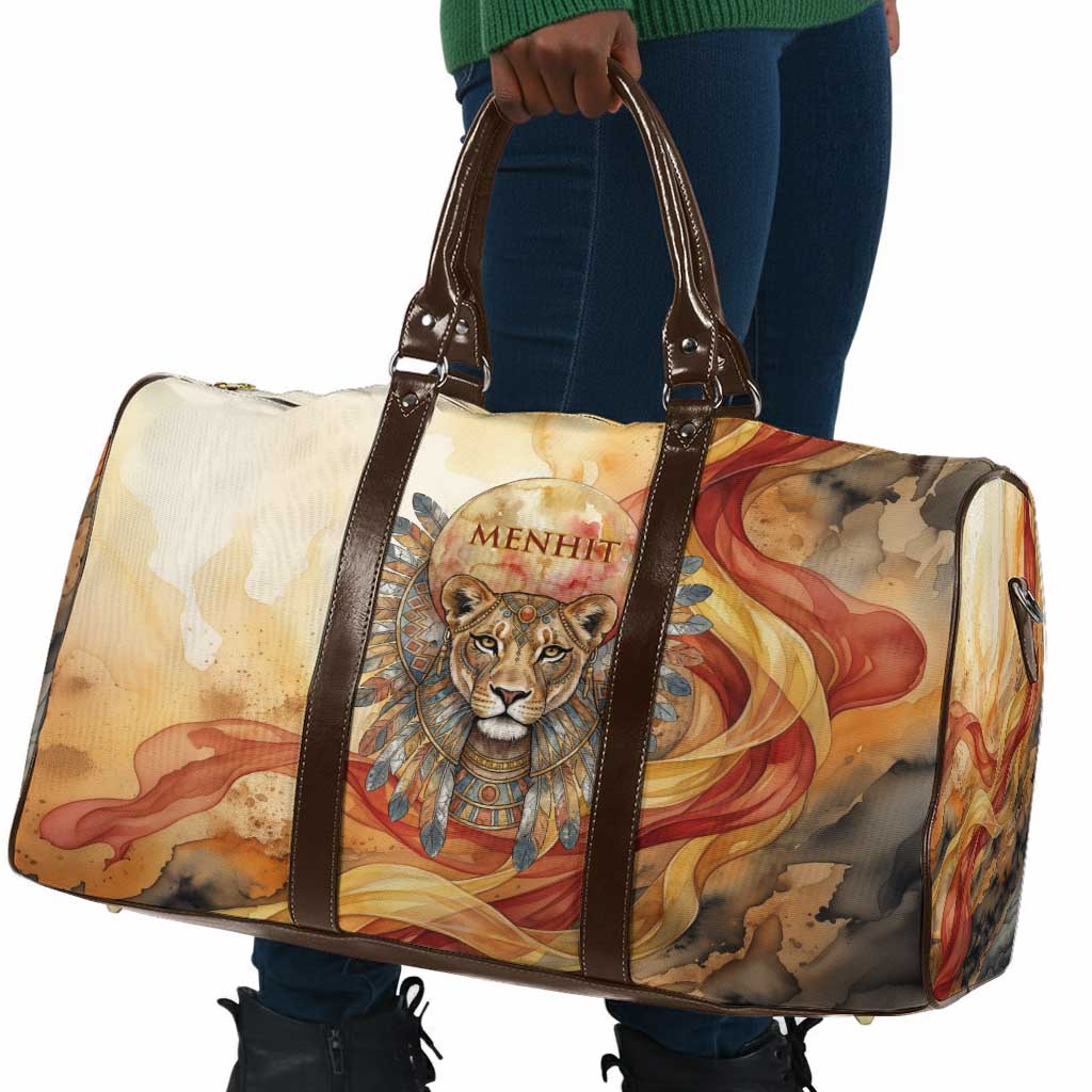 Menhit Travel Bag Lioness Warrior Goddess Uraeus Serpent Fire and Feathers Ancient Egyptian