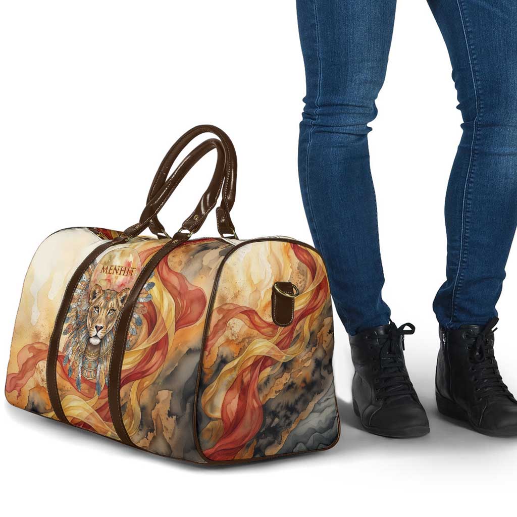Menhit Travel Bag Lioness Warrior Goddess Uraeus Serpent Fire and Feathers Ancient Egyptian