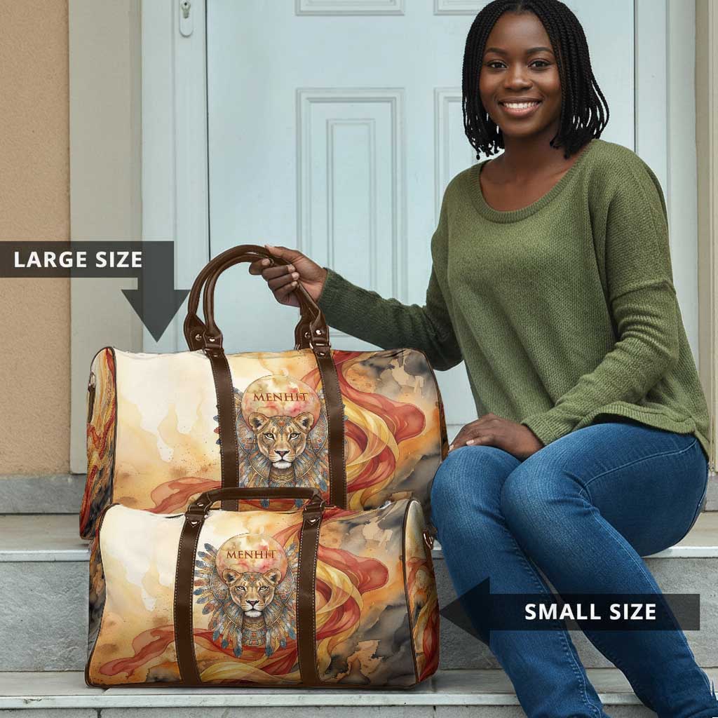 Menhit Travel Bag Lioness Warrior Goddess Uraeus Serpent Fire and Feathers Ancient Egyptian
