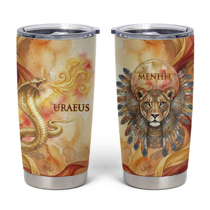 Menhit Tumbler Cup Lioness Warrior Goddess Uraeus Serpent Fire and Feathers Ancient Egyptian