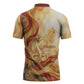 Menhit Zipper Polo Shirt Lioness Warrior Goddess Uraeus Serpent Fire and Feathers Ancient Egyptian