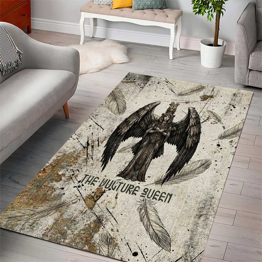 Mut Area Rug Vulture Queen Egyptian Mother Goddess Wings Feathers