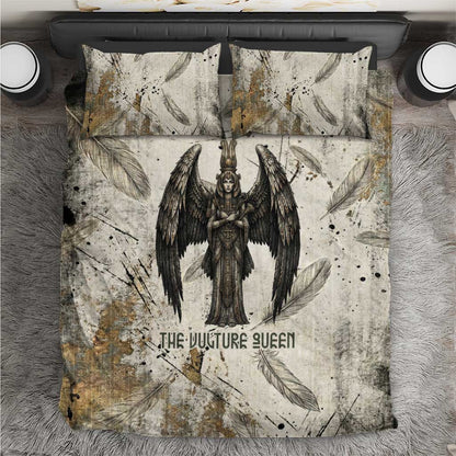 Mut Bedding Set Vulture Queen Egyptian Mother Goddess Wings Feathers