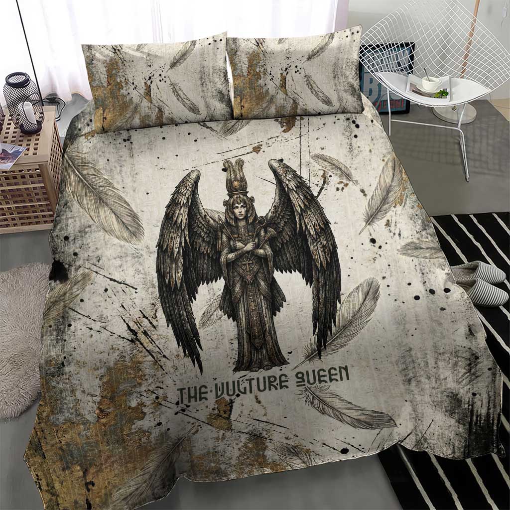Mut Bedding Set Vulture Queen Egyptian Mother Goddess Wings Feathers