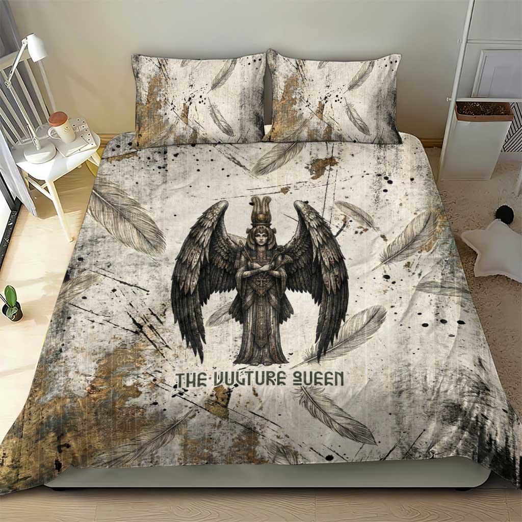 Mut Bedding Set Vulture Queen Egyptian Mother Goddess Wings Feathers