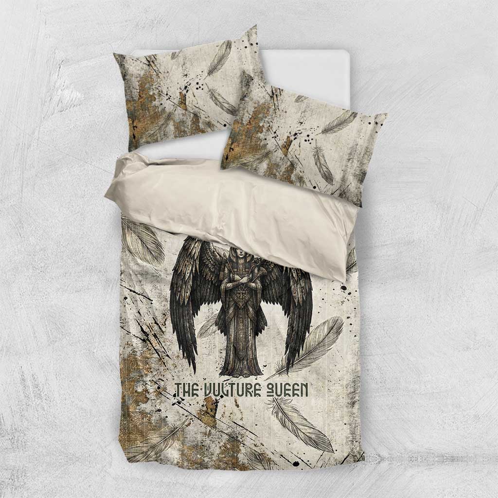 Mut Bedding Set Vulture Queen Egyptian Mother Goddess Wings Feathers