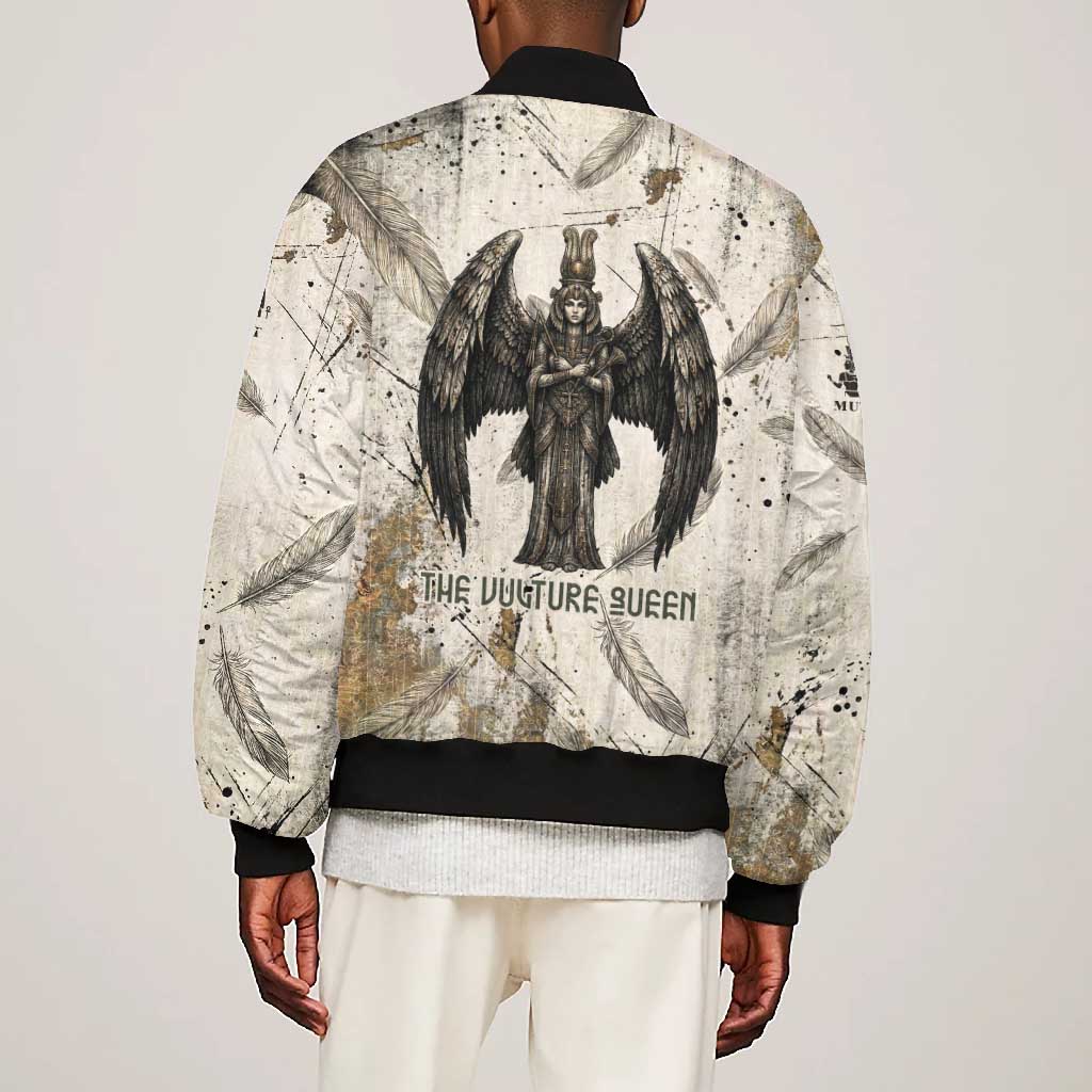 Mut Bomber Jacket Vulture Queen Egyptian Mother Goddess Wings Feathers