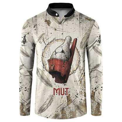 Mut Button Sweatshirt Vulture Queen Egyptian Mother Goddess Wings Feathers