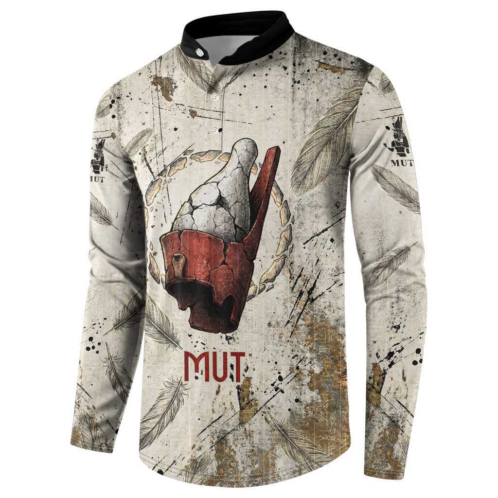 Mut Button Sweatshirt Vulture Queen Egyptian Mother Goddess Wings Feathers