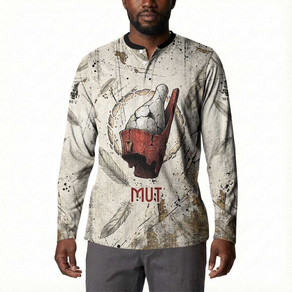 Mut Button Sweatshirt Vulture Queen Egyptian Mother Goddess Wings Feathers