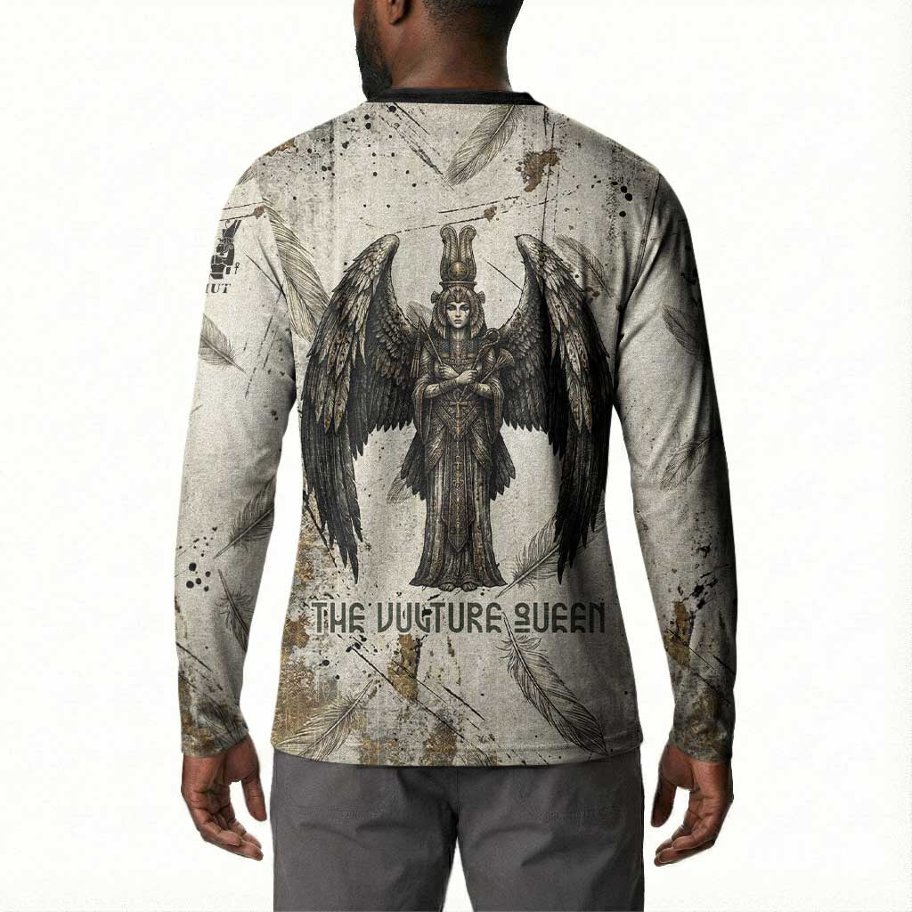 Mut Button Sweatshirt Vulture Queen Egyptian Mother Goddess Wings Feathers