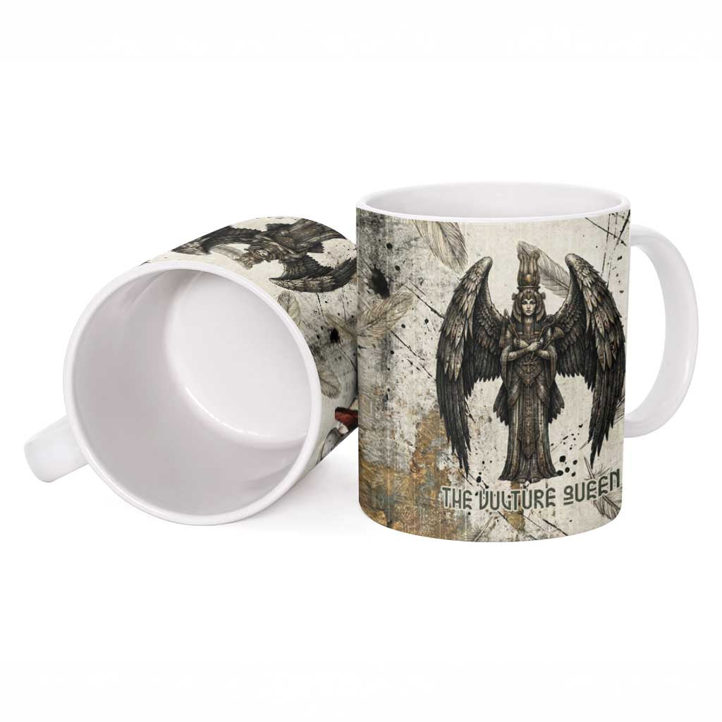 Mut Ceramic Mug Vulture Queen Egyptian Mother Goddess Wings Feathers