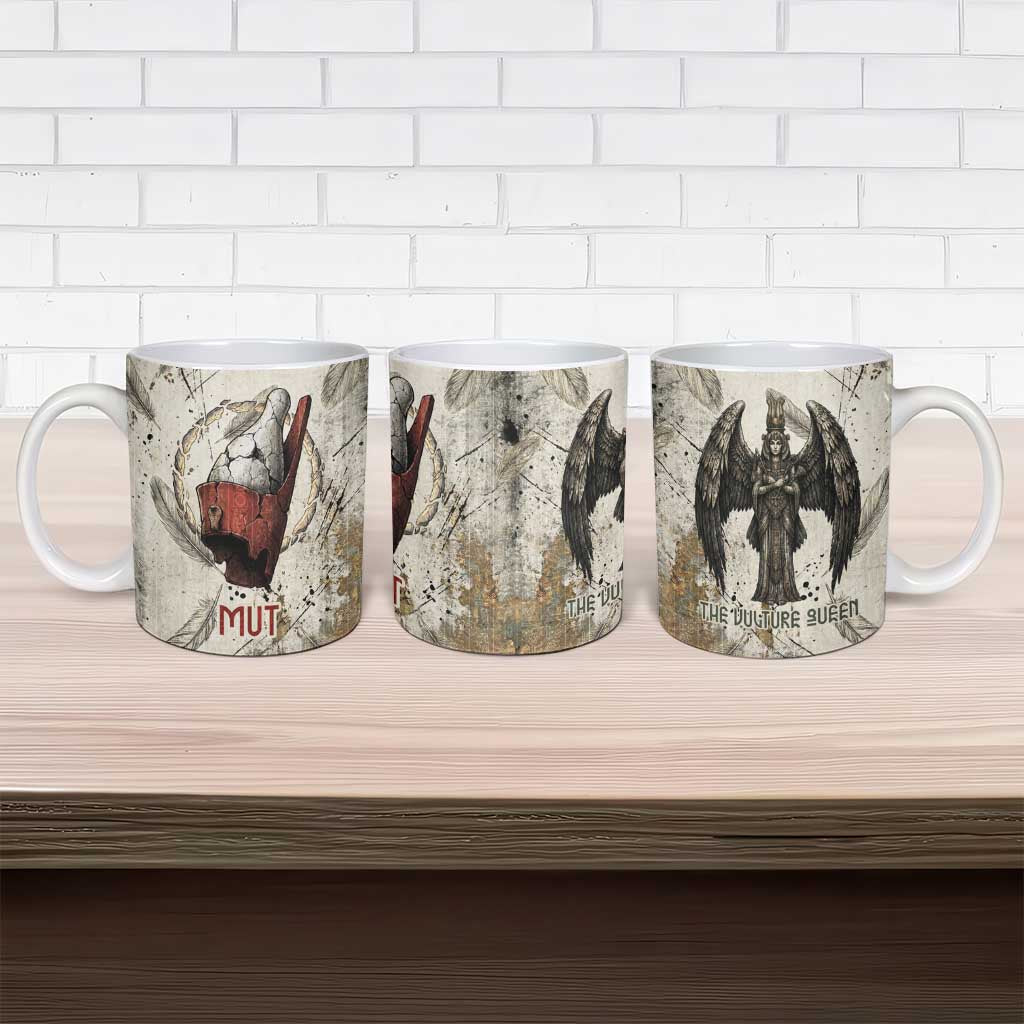 Mut Ceramic Mug Vulture Queen Egyptian Mother Goddess Wings Feathers
