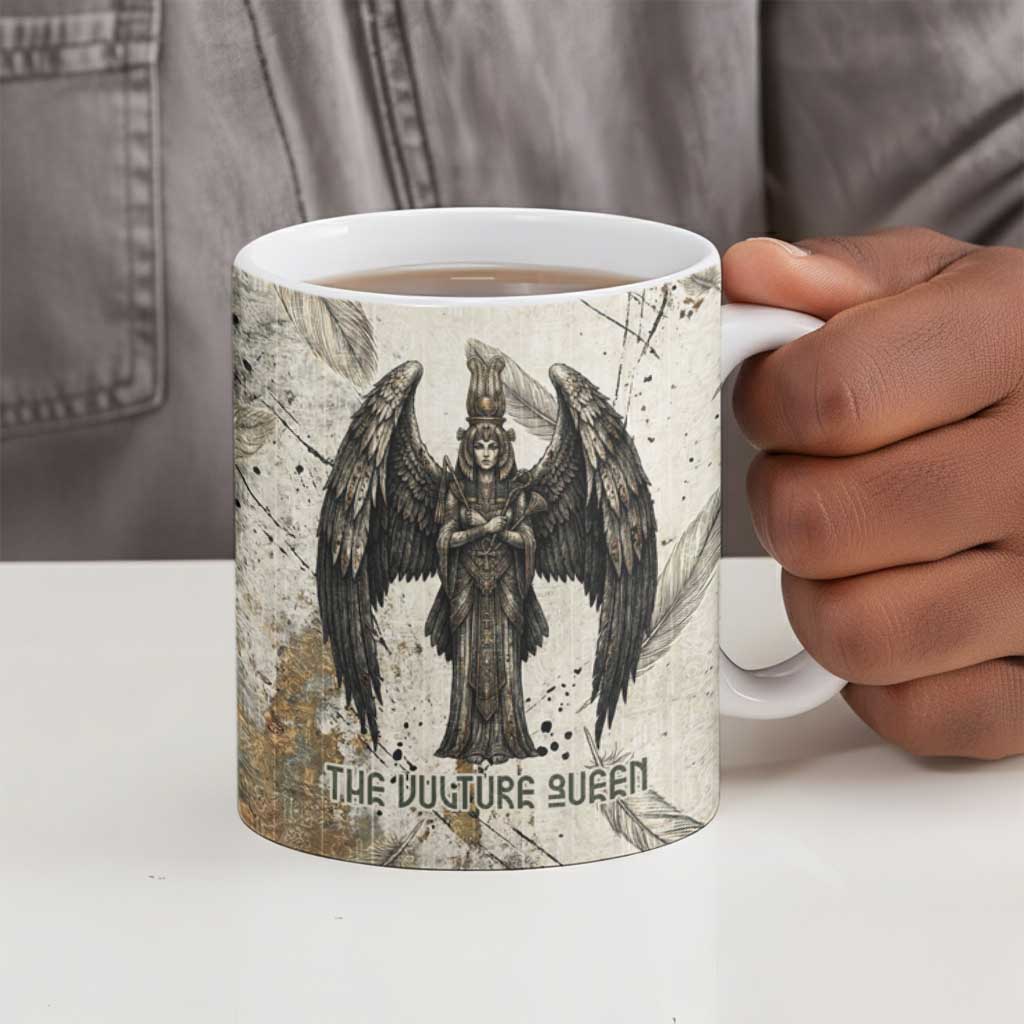 Mut Ceramic Mug Vulture Queen Egyptian Mother Goddess Wings Feathers