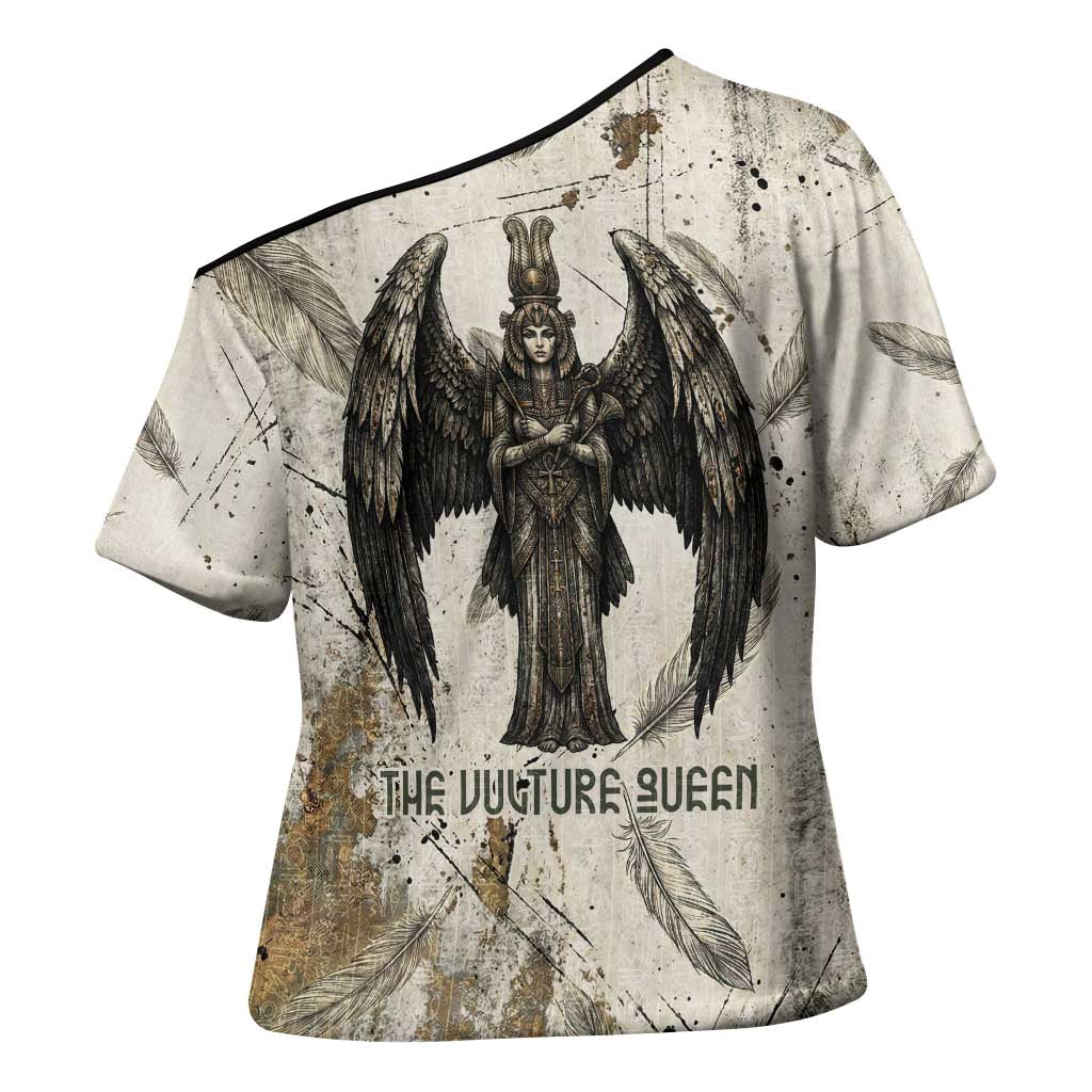 Mut Cross Shoulder Shirt Vulture Queen Egyptian Mother Goddess Wings Feathers