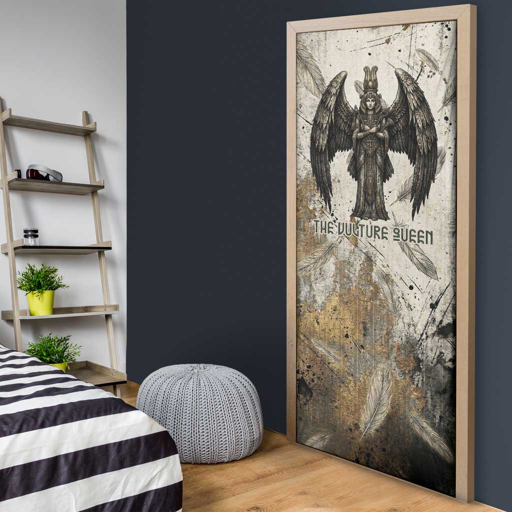 Mut Door Cover Vulture Queen Egyptian Mother Goddess Wings Feathers