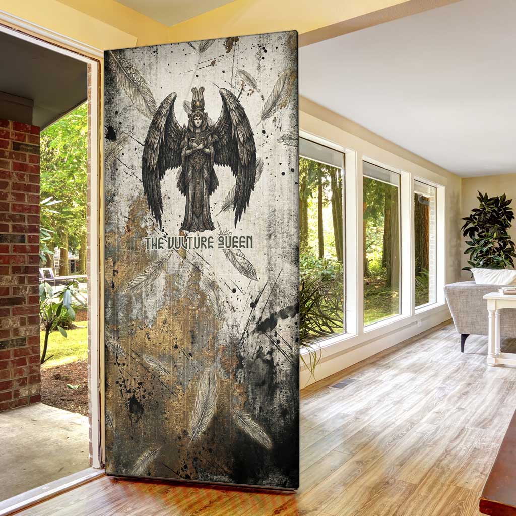 Mut Door Cover Vulture Queen Egyptian Mother Goddess Wings Feathers