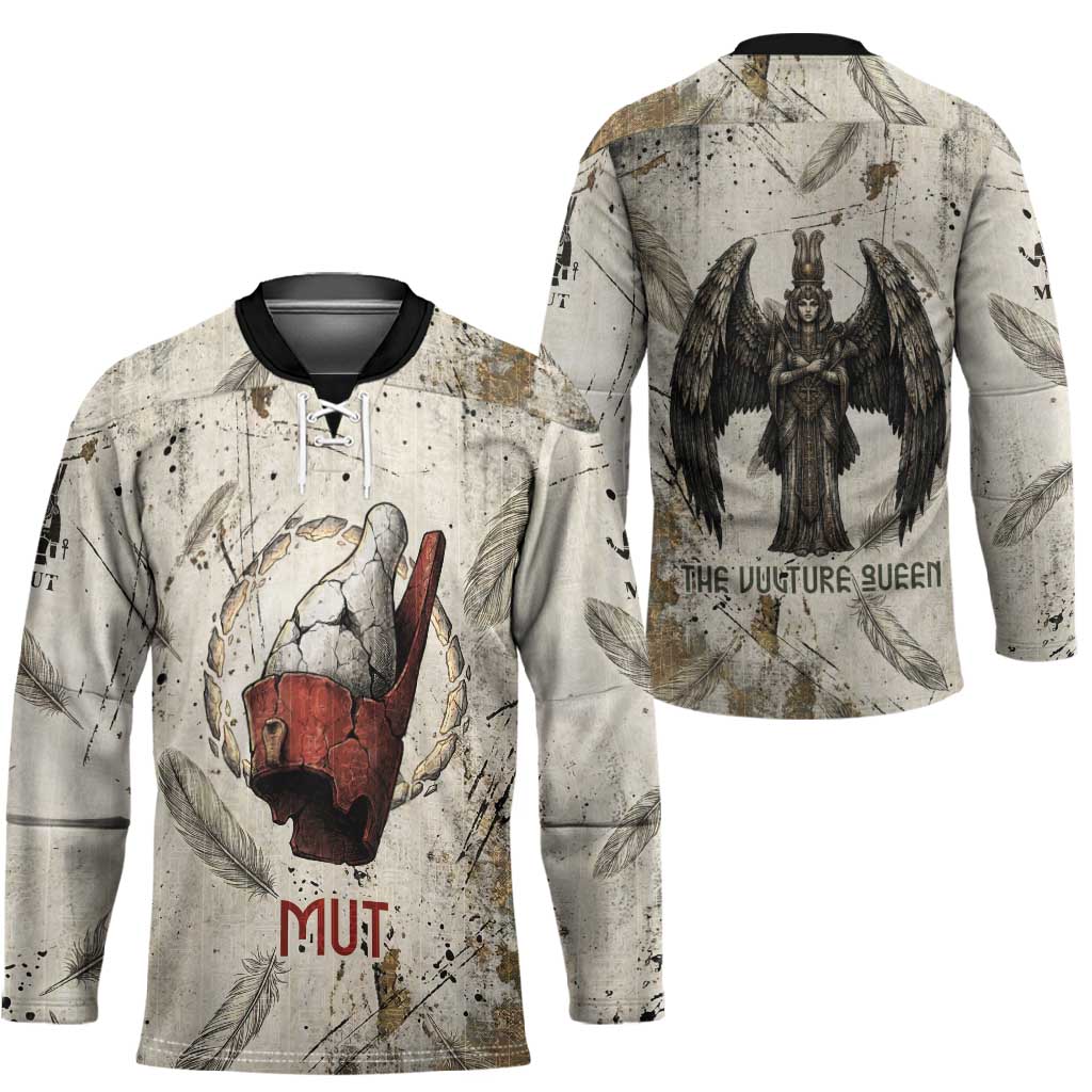 Mut Hockey Jersey Vulture Queen Egyptian Mother Goddess Wings Feathers