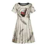 Mut Kid Short Sleeve Dress Vulture Queen Egyptian Mother Goddess Wings Feathers