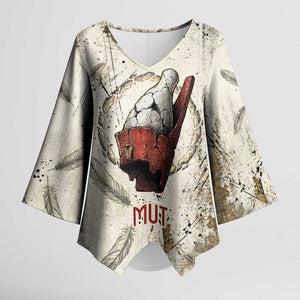 Mut Kimono Sleeve Blouse Vulture Queen Egyptian Mother Goddess Wings Feathers
