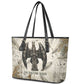 Mut Leather Tote Bag Vulture Queen Egyptian Mother Goddess Wings Feathers