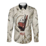Mut Long Sleeve Button Shirt Vulture Queen Egyptian Mother Goddess Wings Feathers