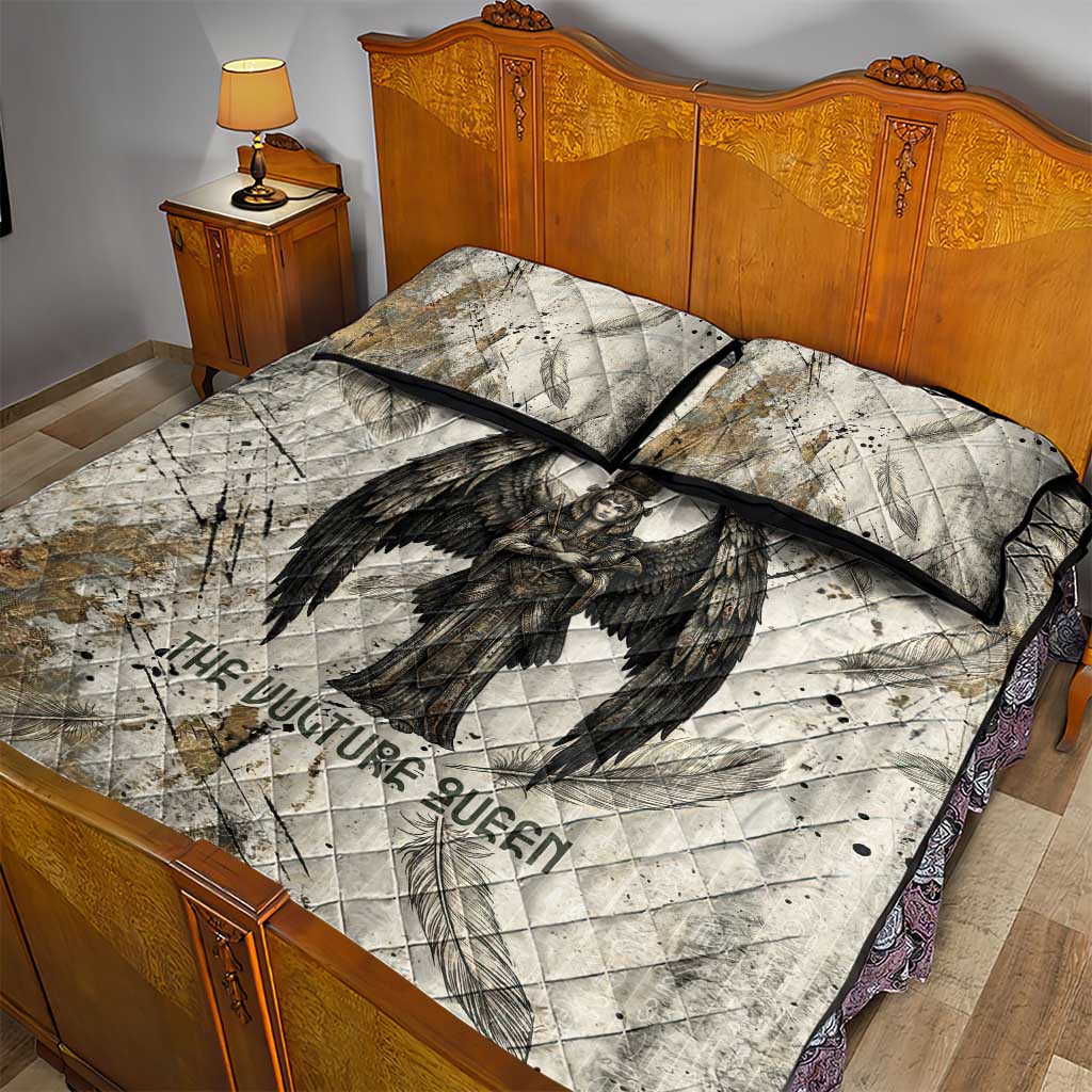 Mut Quilt Bed Set Vulture Queen Egyptian Mother Goddess Wings Feathers
