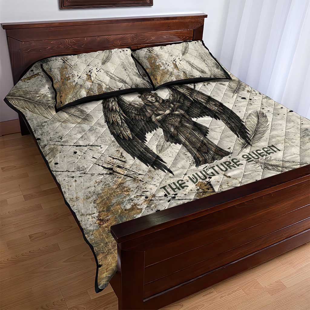 Mut Quilt Bed Set Vulture Queen Egyptian Mother Goddess Wings Feathers