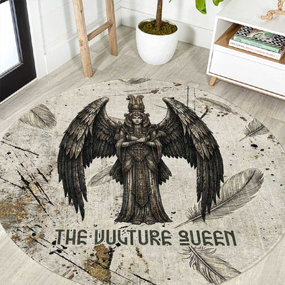 Mut Round Carpet Vulture Queen Egyptian Mother Goddess Wings Feathers