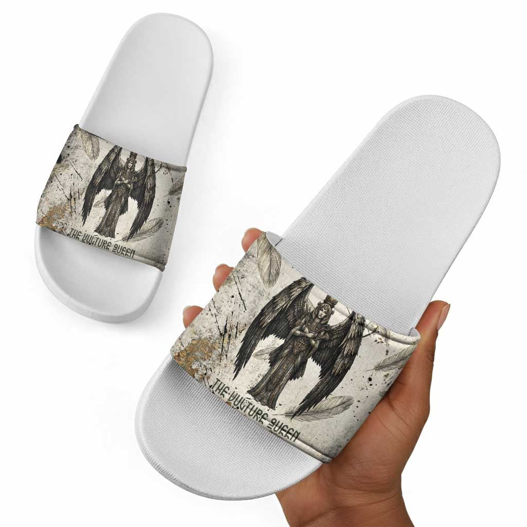 Mut Slide Sandals Vulture Queen Egyptian Mother Goddess Wings Feathers