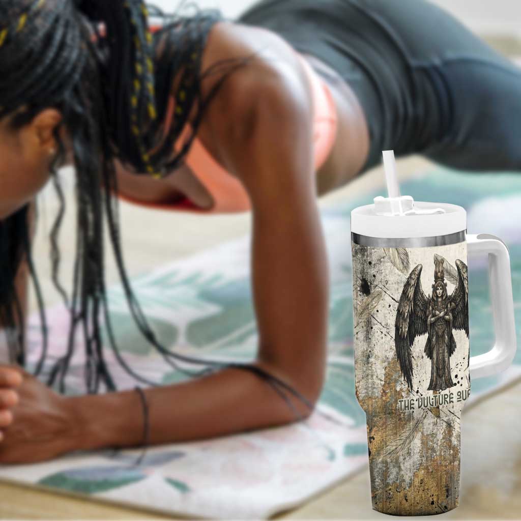 Mut Tumbler With Handle Vulture Queen Egyptian Mother Goddess Wings Feathers